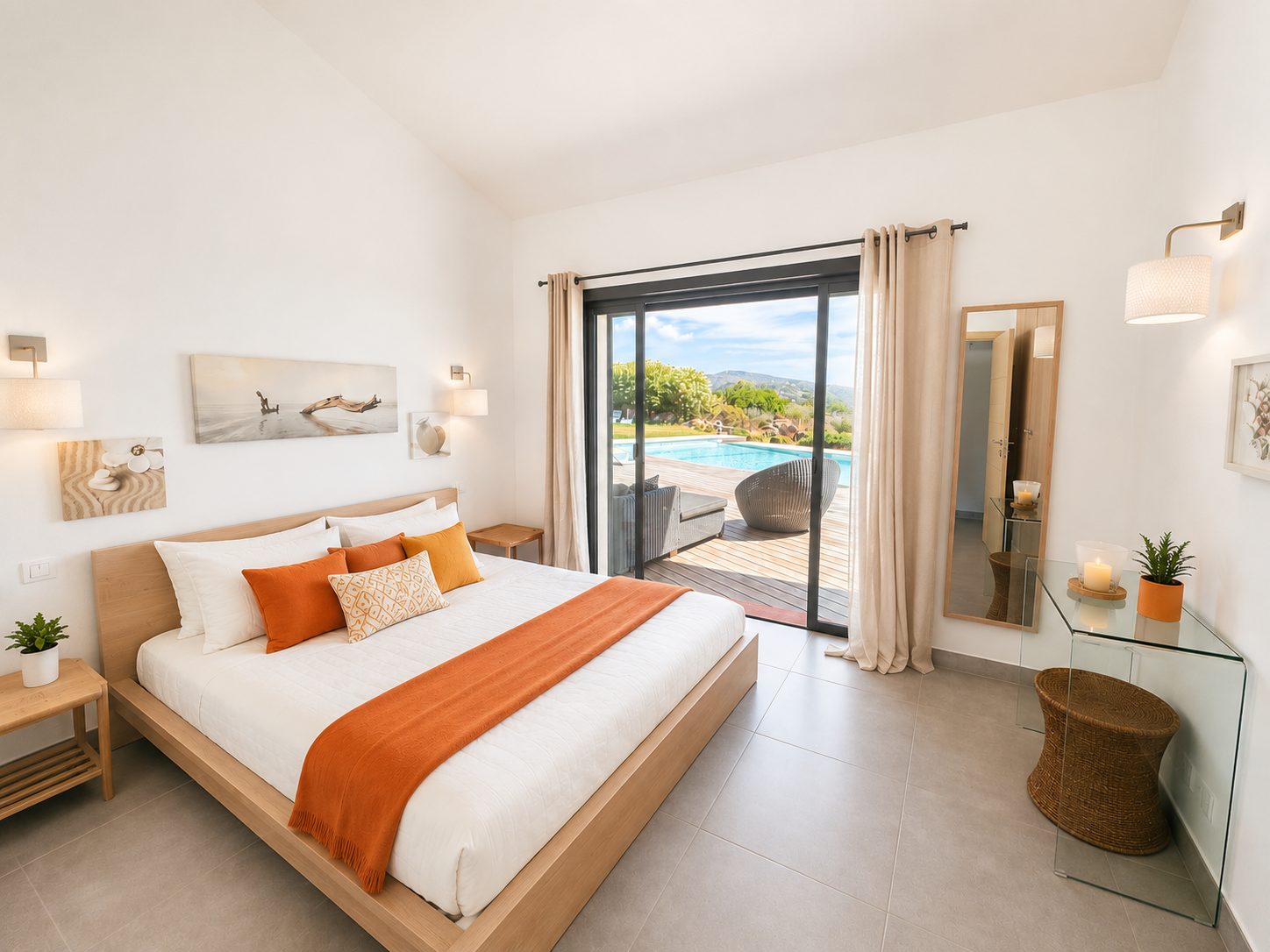 Chambre orange de Villa Seralya